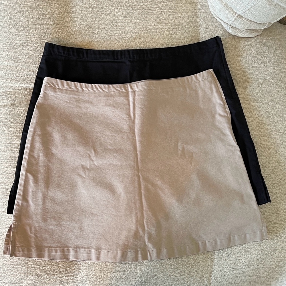 Boat Bum by Liquid Yacht Wear 1 Tan and 1 Black Skorts Size 6  EUC